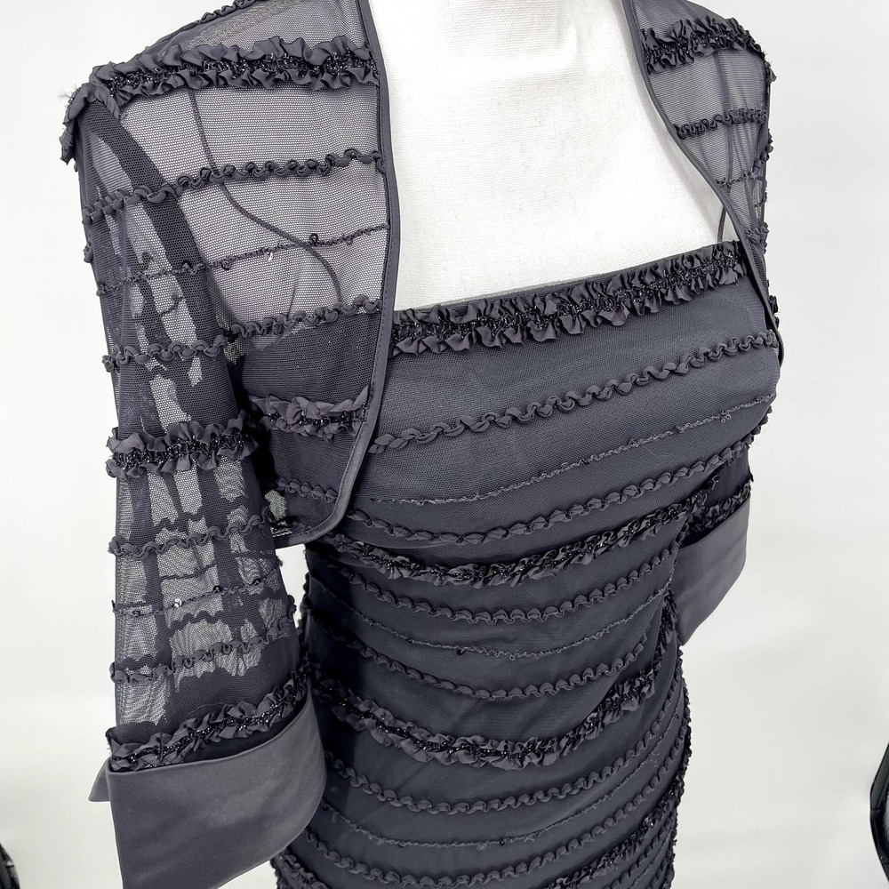 Js Collections Two Blue Gray Sequined Jacket And … - image 5